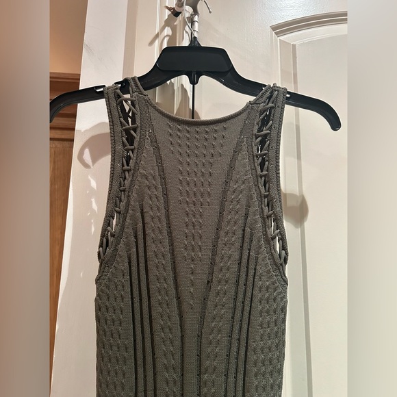 RONNY KOBO green knit v neck green dress bodycon medium - Picture 7 of 11